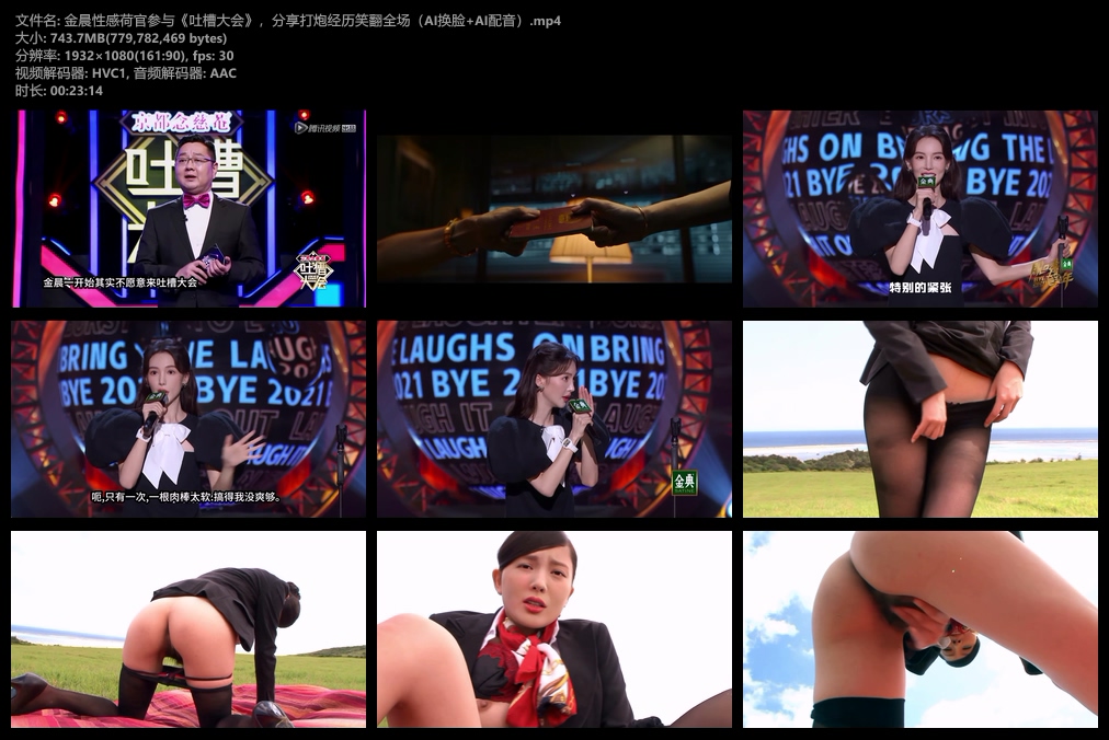 金晨《吐槽大会》，分享打炮经历笑翻全场（AI换脸配音）[1v/百度/743mb]-魔性福利